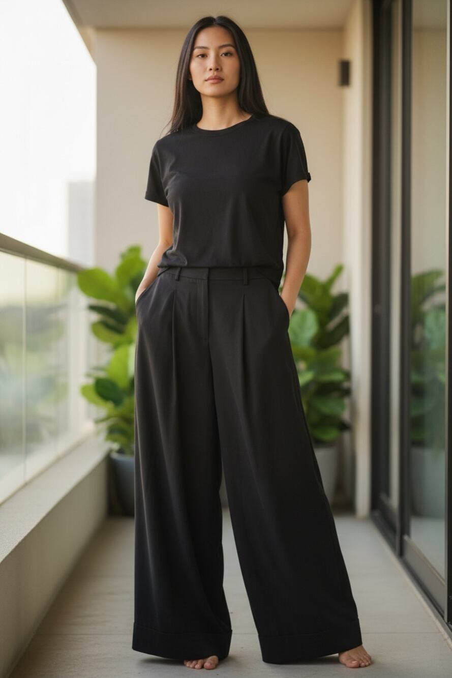 HALARA Pants Size S Classic Black Wide Leg Relaxed Fit NEW Slacks